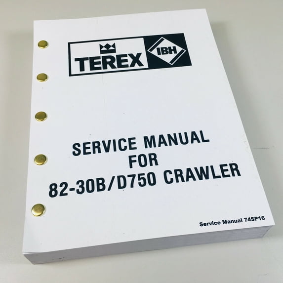 Terex Ibh Gm 82-30B/D750 Crawler Technical Service Repair Manual Shop Book