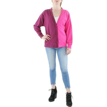 Terez Womens Colorblock Button-Down Cardigan Sweater