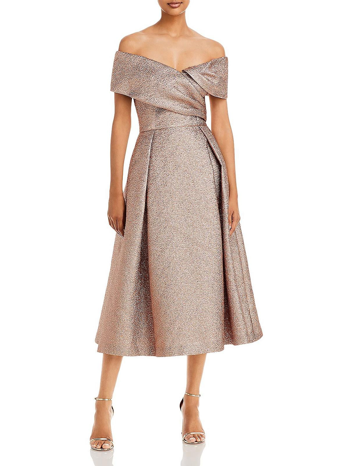 Teri Jon by Rickie Freeman womens Midi Dress 12 Yellow Walmart