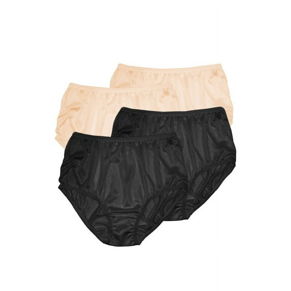 Teri Lingerie Plain Jane Full Cut Nylon Brief 4-Pack 331