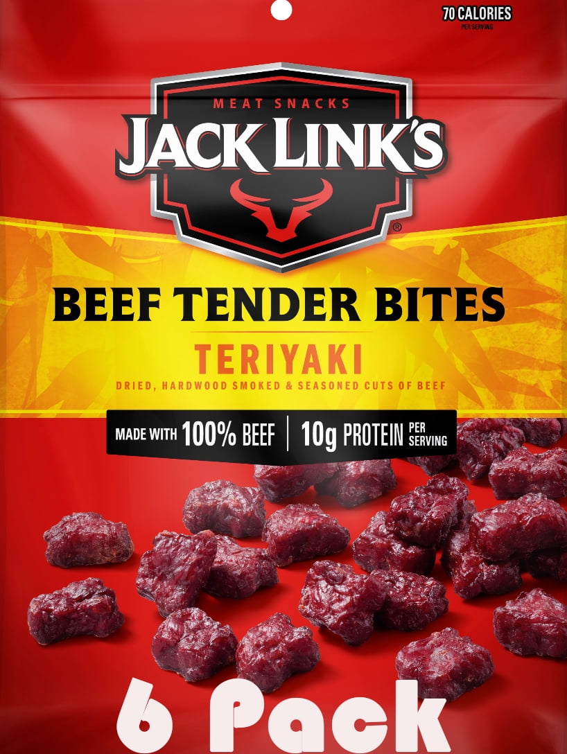 Teriyaki Beef Tender Bites Snack Pack – 6 Count [1 oz Each], High-Protein, Low-Fat, On-the-Go Snack, Bundled by SUPERDEALS with Bonus Mystery Gift