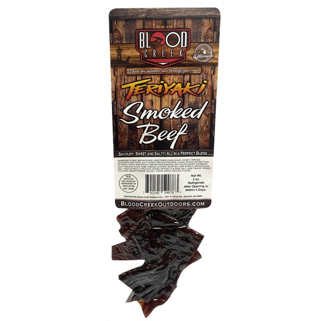 Teriyaki Smoked Beef Jerky MMF7 2 oz All Natural Beef Jerky Grass