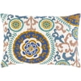 thumbnail image 1 of Termez TMZ-003 14"H x 20"W Lumbar Pillow Cover Emerald/Ivory/Blue/Camel/Saffron, 1 of 2