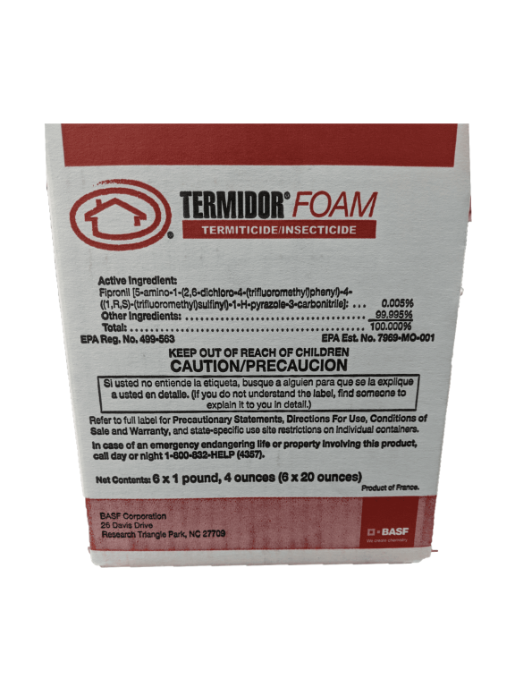 Termidor Foam Termiticide/Insecticide - For Use Against Termites and Wood Destroying Insects - Case (6 x 20 oz Cans) by BASF