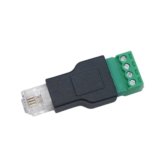 Terminal Adaptor Ethernet Connector RJ11 4P 4C Male to 4 Pin AV Screw Terminal Connector Screw Type Terminals Plug