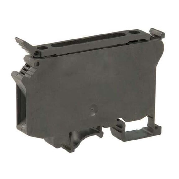 Terminal Block, Fused Disconnect, 1 Pole, 10 A, 600 V AC, 8 AWG, Screw Termination, Black