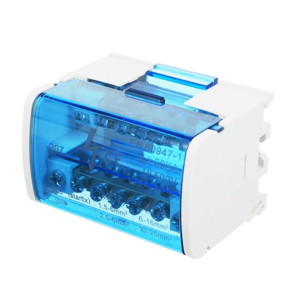 Terminal Block Junction Box 2-Level Single Phase Junction Case 207 Terminal Distribution Box Din Rail Terminal Case with Transparent Cover Distribution Protection Box