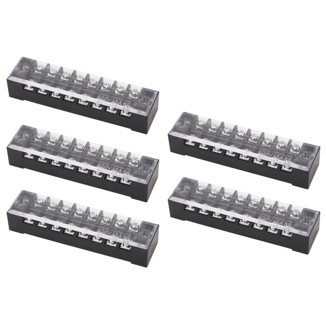 Terminal Block, Screw Terminal Strip 600V 5 Set 15A Flame Retardant