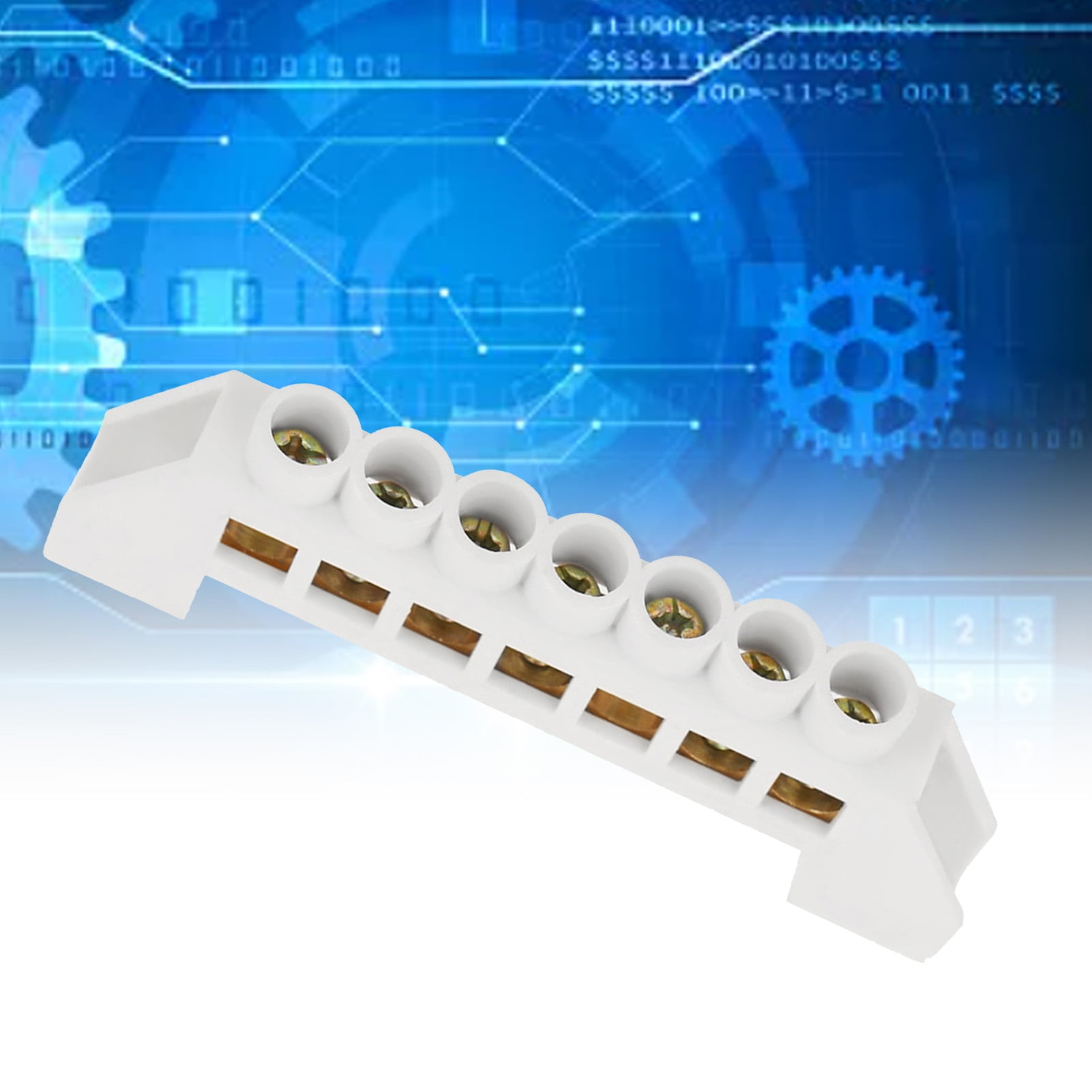 Terminal Ground Bar M5 Screw 7Positions Electrical Wire Screw Terminal