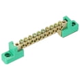 thumbnail image 1 of Terminal Ground Bar Screw Block Barrier Brass 10 Positions Green, 1 of 5