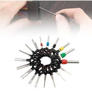 Terminal Pin Extractor Set | Push Pin Removal Tool Kit | Hardware Connector Release Tool | Single & Double Pin Wrenches | Universal for Automotive Motorcycle Electronics | 18 Pieces | Durable Steel