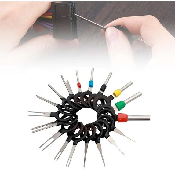 Terminal Pin Retractor Tool Kit with 18-Piece Push Pin Pusher and Extractor Set for Automotive Connectors for Tools/Office(Multicolor),Ccwuwei