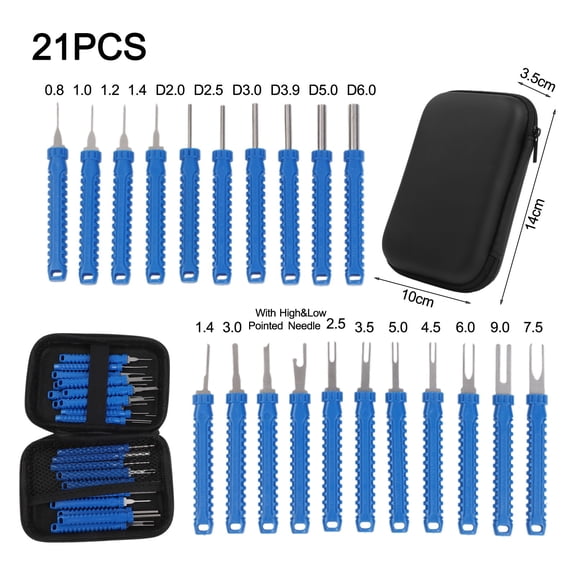 Terminal Removal Tool Kit Electrical Pin Extractor Connector Depinning Tool 21PC