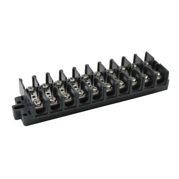 Terminal Strip, 10 Pole, 2 Row, 60 A, 600 V AC, 6 AWG, Screw Termination 6ZEJ8