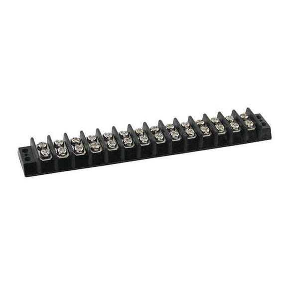 Terminal Strip, 14 Pole, 2 Row, 15 A, 300 V AC, 14 AWG, Screw Termination