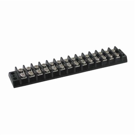 Terminal Strip, 14 Pole, 2 Row, 20 A, 300 V AC, 12 AWG, Screw Termination 6ZEH6