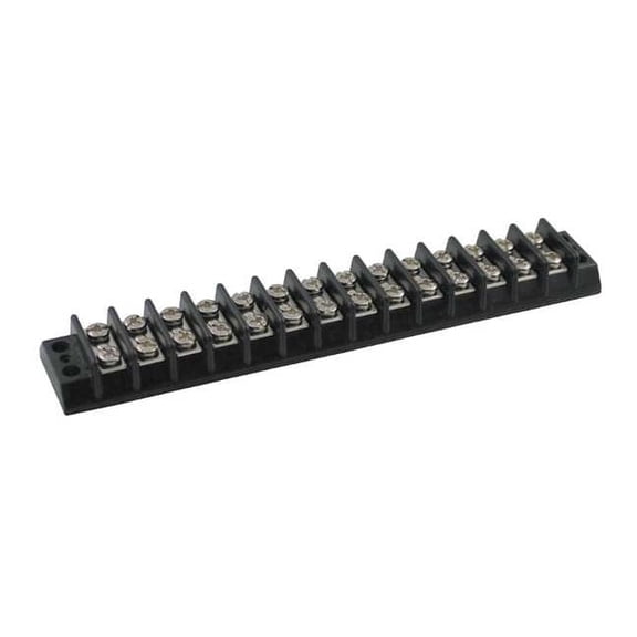 Terminal Strip, 14 Pole, 2 Row, 20 A, 300 V AC, 12 AWG, Screw Termination