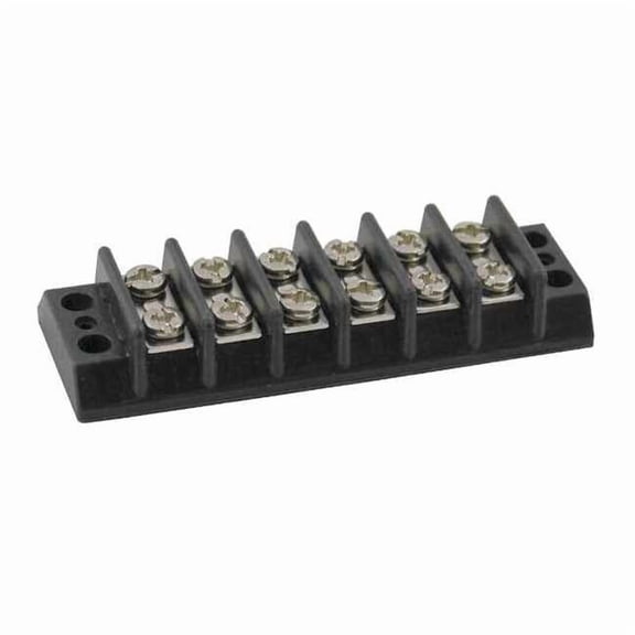 Terminal Strip, 6 Pole, 2 Row, 20 A, 300 V AC, 12 AWG, Screw Termination 6ZEH0
