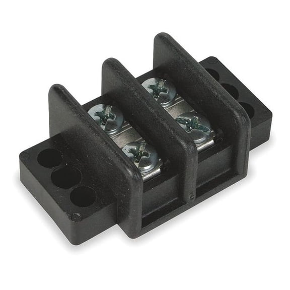 Terminal Strip, 2 Pole, 2 Row, 30 A, 600 V AC, 10 AWG, Screw Termination