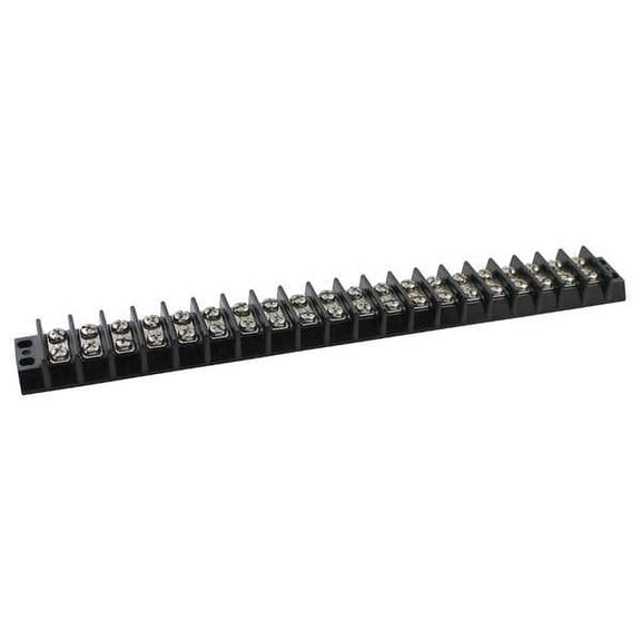 Terminal Strip, 20 Pole, 2 Row, 30 A, 600 V AC, 10 AWG, Screw Termination