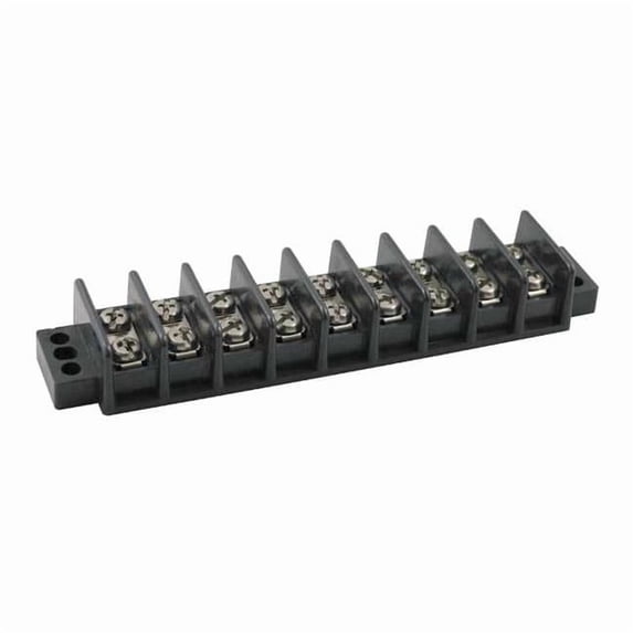 Terminal Strip, 9 Pole, 2 Row, 30 A, 600 V AC, 10 AWG, Screw Termination