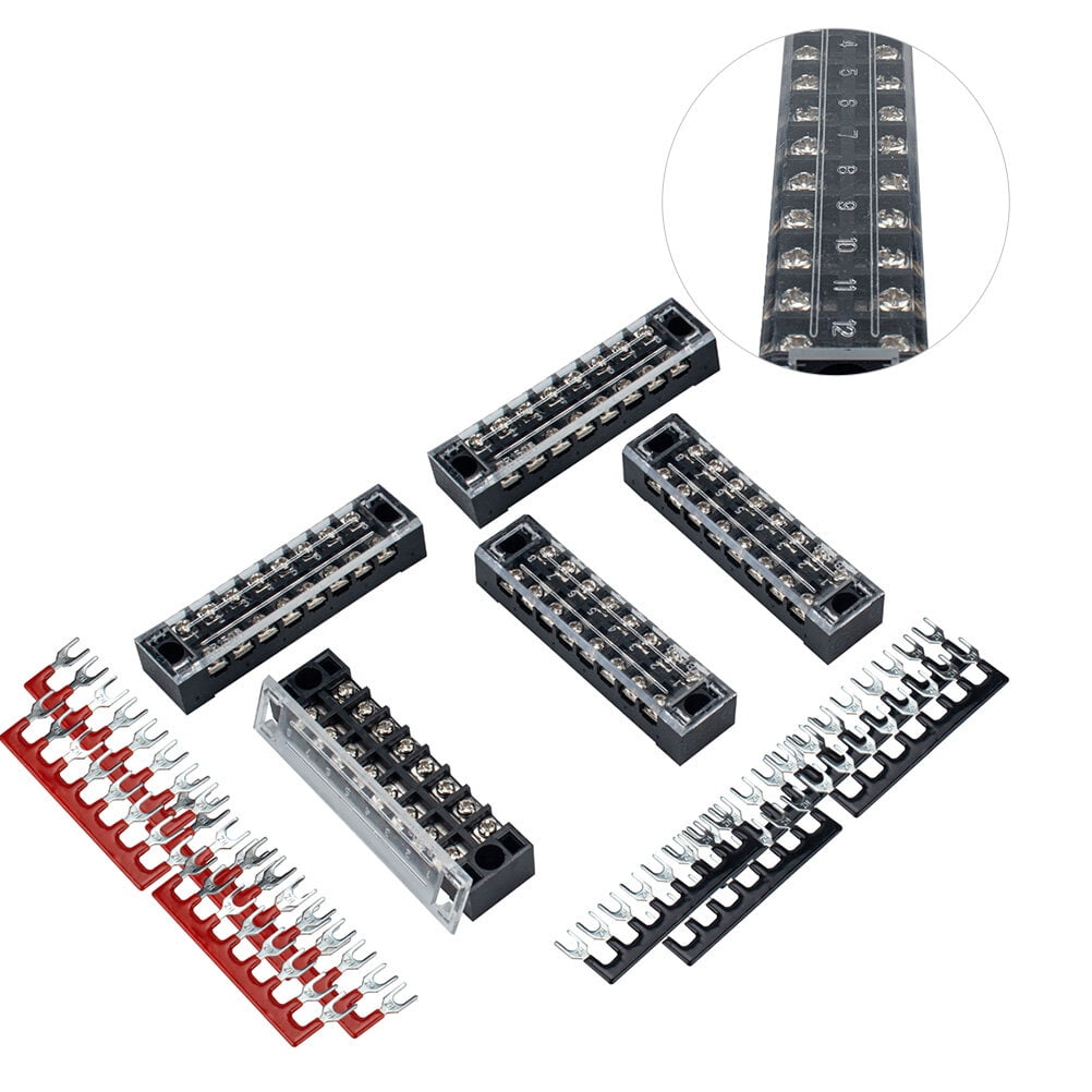 Terminal Strip 5 Sets 8 Positions Dual Row Screw Terminal Strip Blocks