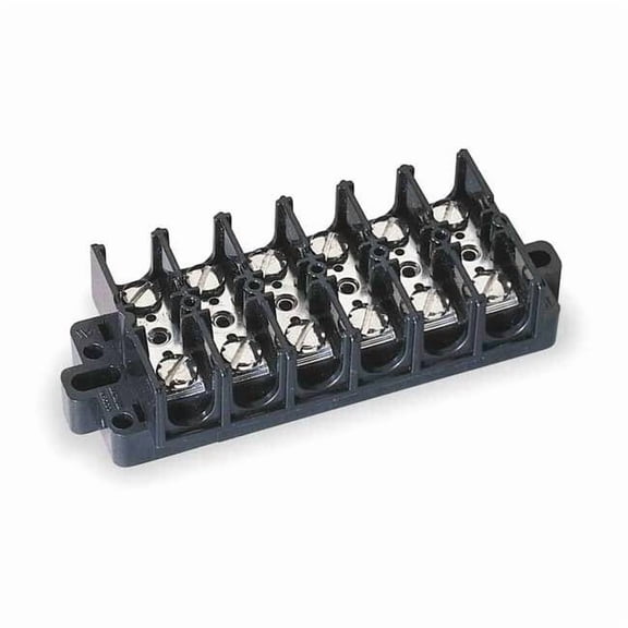 Terminal Strip, 6 Pole, 2 Row, 60 A, 600 V AC, 6 AWG, Screw Termination 6YH91