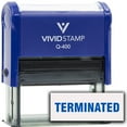 thumbnail image 1 of Terminated Self-Inking Office Rubber Stamp (Blue Ink) - Q-400, 1 of 1