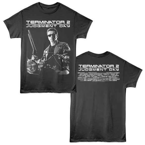 Terminator 2 T2 Credits Men's T Shirt (Charcoal, AdultS)