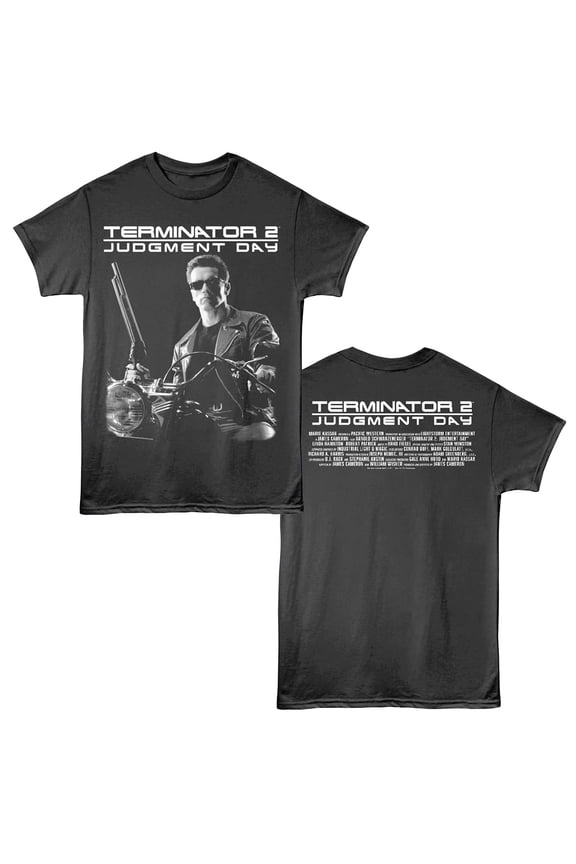 Terminator 2 T2 Credits Men's T Shirt (Charcoal, AdultXL)