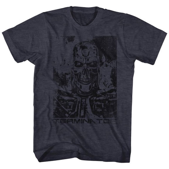 Terminator Black And Blue Navy Heather Adult T-Shirt 4Xl