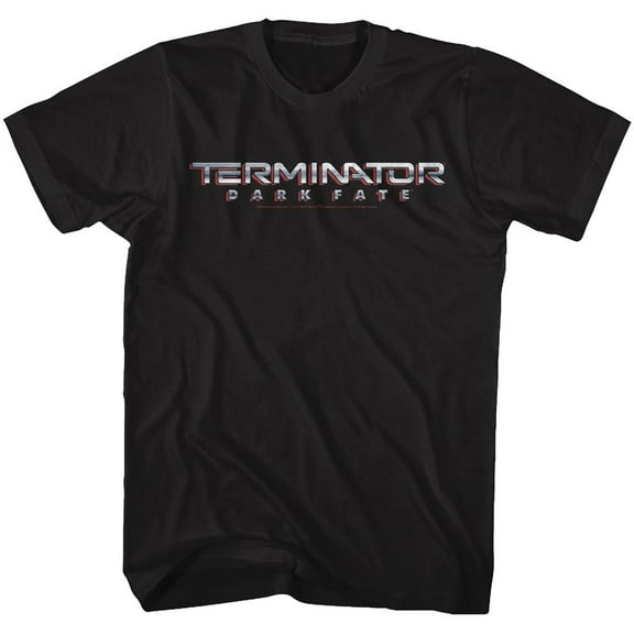 Terminator Dark Fate Dark Fate Chrome Logo Black Adult T-Shirt