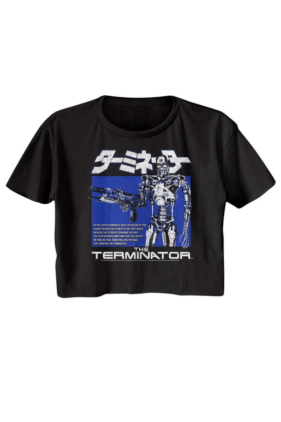 Terminator Endoskeleton Box Black Women's Festival Cali Crop T-Shirt Xl