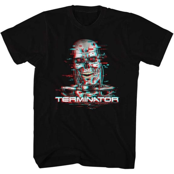 Terminator Glitch Black Adult T-Shirt 4Xl