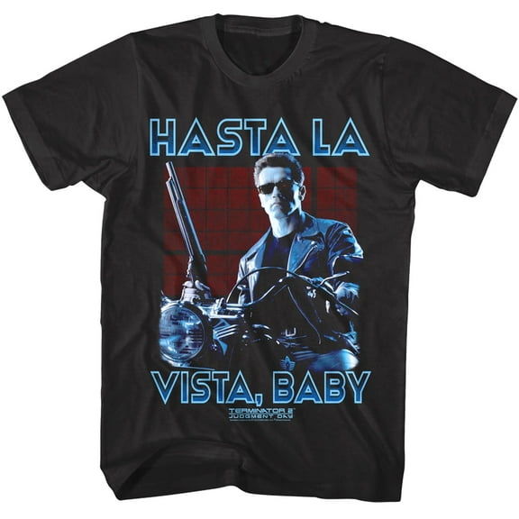 Terminator 2 Hasta La Vista Baby Men's T Shirt (Black, AdultL)