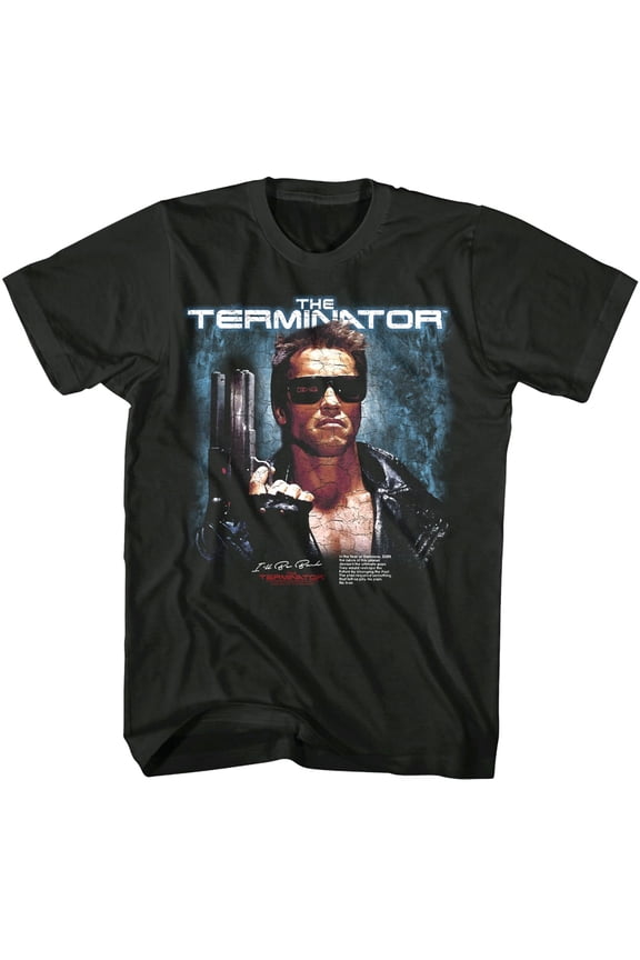 Terminator Vintage Movie Poster Men's T Shirt (Charcoal, AdultL)