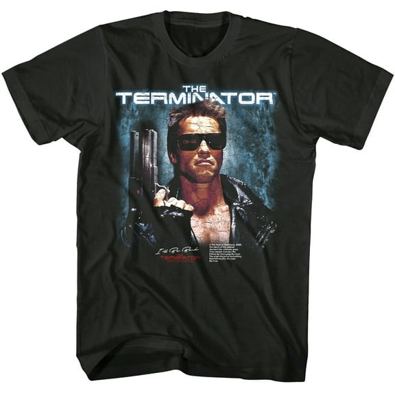 Terminator Vintage Movie Poster Men's T Shirt (Charcoal, AdultM)