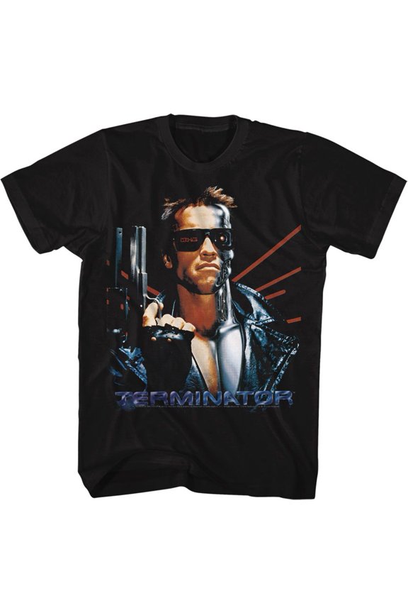 Terminator Laser Back Black Adult T-Shirt 2Xlt