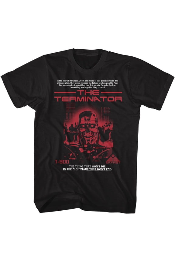 Terminator Red T 800 Black Adult T-Shirt Xl