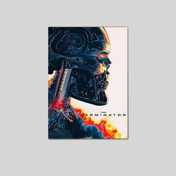 The Terminator Robot Movie Poster, Arnold Schwarzenegger Action Wall Art Print, James Cameron Glossy Large Format Wall Art, Decor Gift Size 24''x36'' The Golden Shop