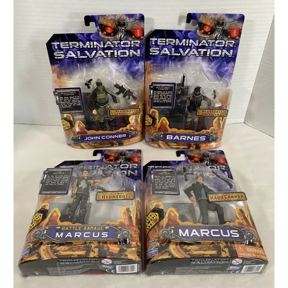 Terminator Salvation 3.75" Figure Lot 2009 Playmates Barnes John Connor Marcus