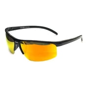Terminator Semi Frame Square Fishing Sunglasses - Orange Lens, Gloss Black Frame