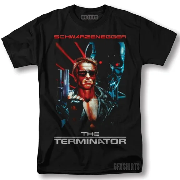 Terminator Shirt Graphic Movie Classic Retro Vntg Graphic Design T-Shirt ,Black Color,Size L
