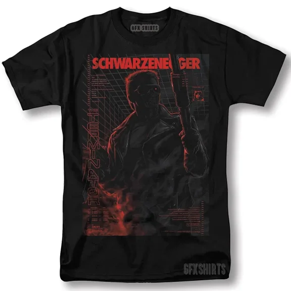 Terminator Shirt Graphic Movie Classic Retro Vntg Graphic Design T-Shirt
