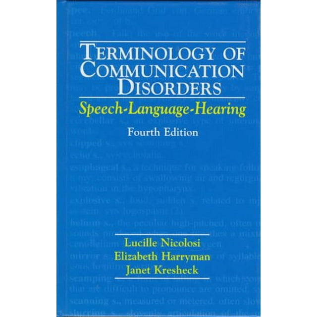 PreOwned Terminology of Communication Disorders SpeechLanguage