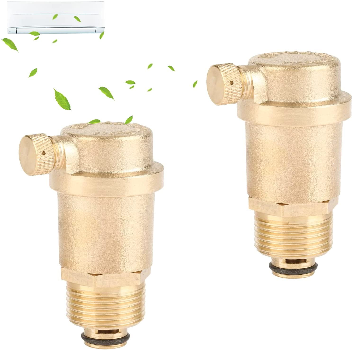 Ternel 2pcs DN15 Brass Automatic Drain Valve with Pressure Limiter for Solar Water Heater