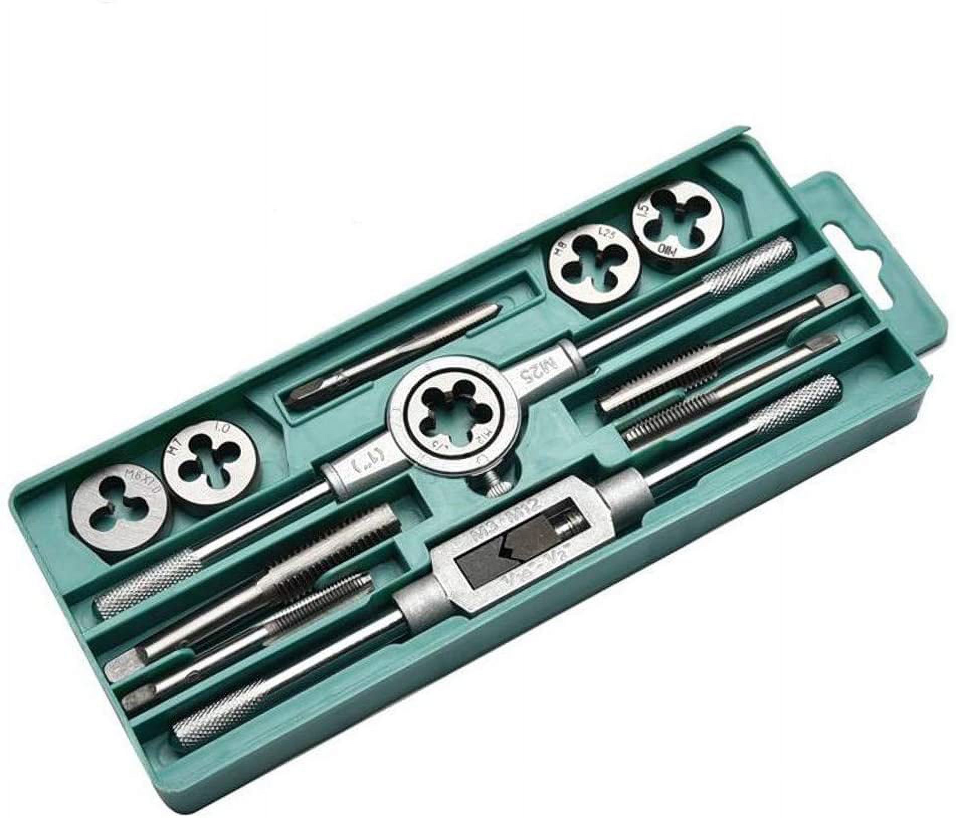 Ternel,Tap and Die Kits 12Pcs Metric Screw Wrench Hand Tapping Tools M3