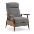 thumbnail image 1 of Terni Wood Arm Push Back Recliner in Ashen Gray Performance Fabric, 1 of 14