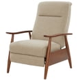 thumbnail image 1 of Terni Wood Arm Push Back Recliner in Performance Fabric - Rawhide Beige, 1 of 13