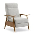 thumbnail image 1 of Terni Wood Arm Push Back Recliner in Sea Oat Beige Performance Fabric, 1 of 16